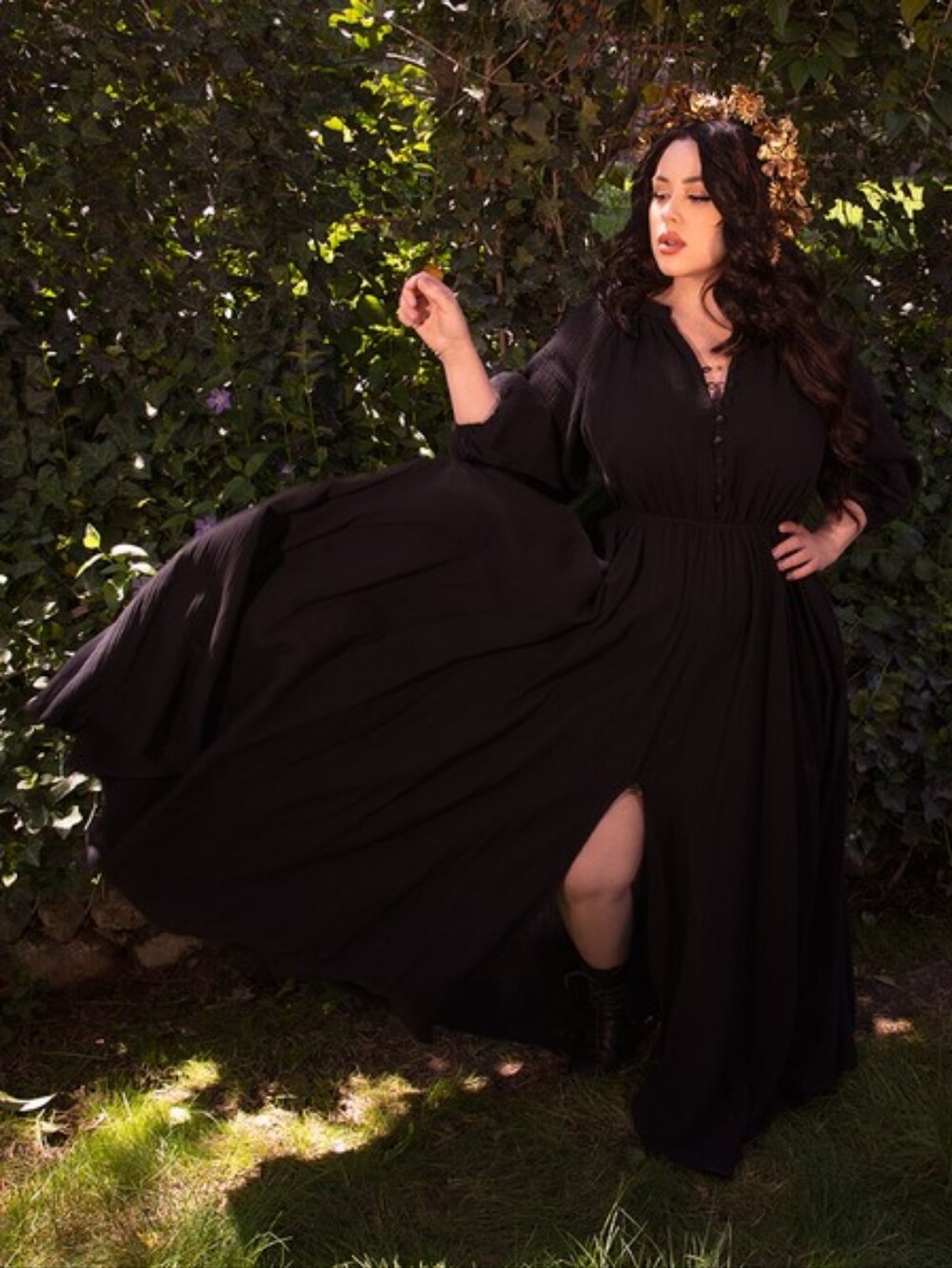 La Femme en Noir Coven Maxi Tunic Dress - Picture 3 of 16